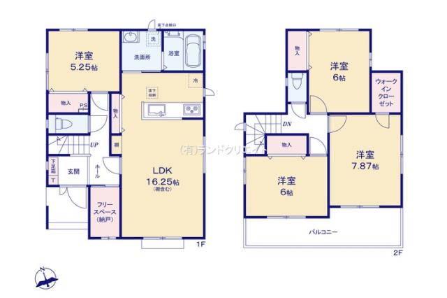 松戸市河原塚 新築2期 1号棟_間取り図