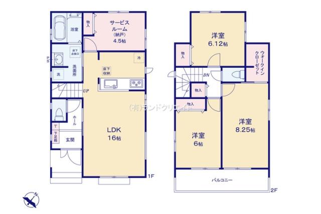 松戸市二十世紀が丘美野里町 新築VI期２号棟_間取り図