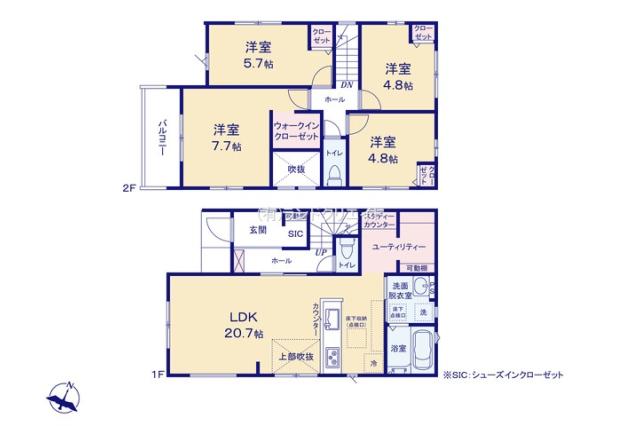 松戸市上本郷 新築 1号棟_間取り図