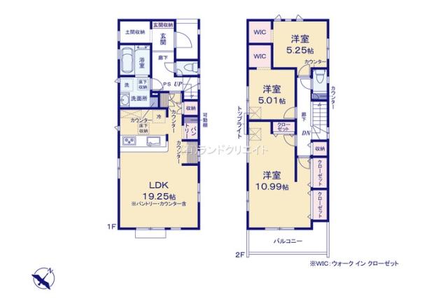 松戸市千駄堀 新築3号棟_間取り図