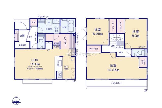 松戸市和名ケ谷 新築２号棟_間取り図