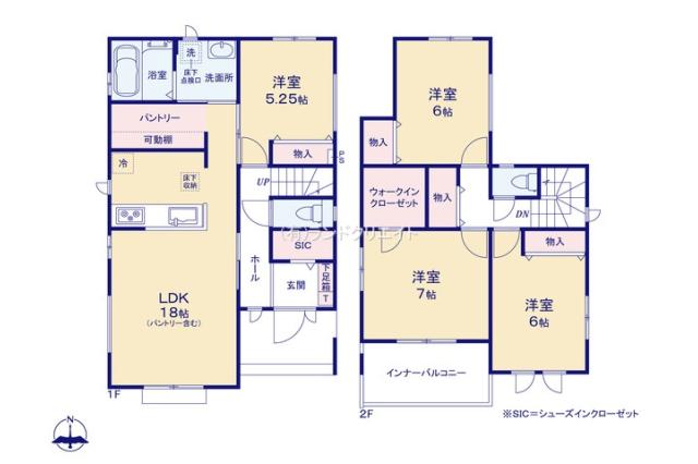 松戸市秋山 新築11期E号棟_間取り図