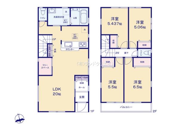 松戸市二ツ木 新築３号棟_間取り図