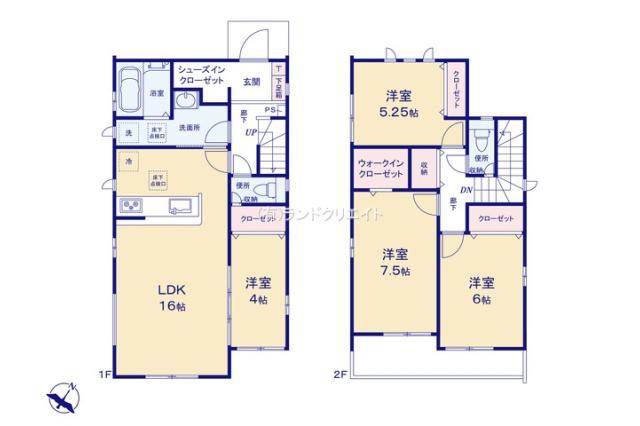 松戸市中和倉 新築２号棟_間取り図