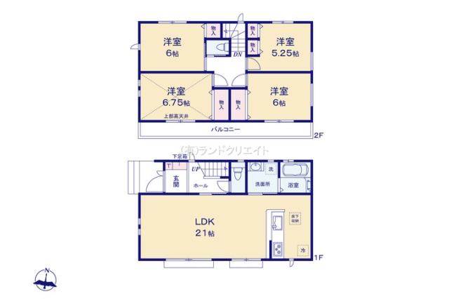 松戸市二十世紀が丘萩町 新築	2号棟_間取り図