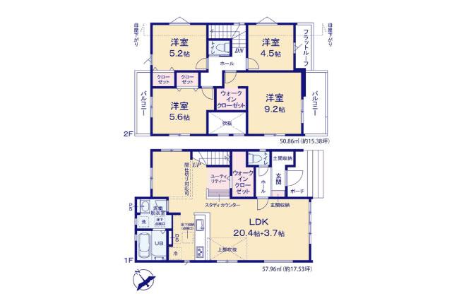 我孫子市船戸２丁目 新築９期１号棟_間取り図