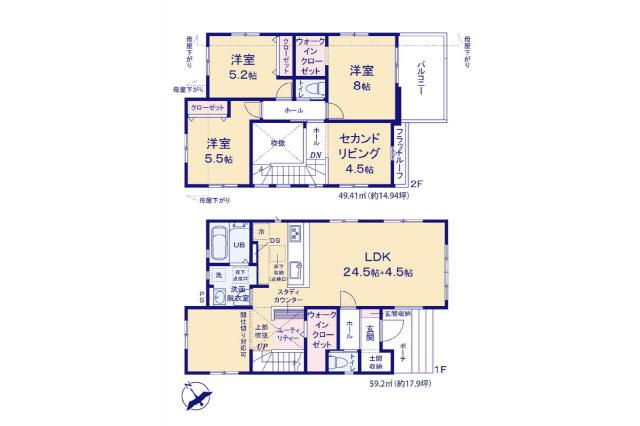 我孫子市船戸２丁目 新築９期２号棟_間取り図