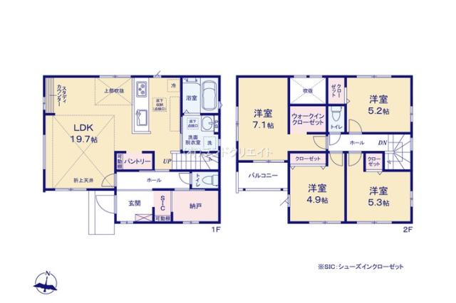 松戸市牧の原２丁目 新築6期1号棟_間取り図