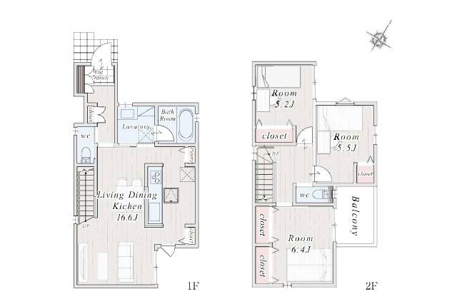 松戸市日暮 新築全9区画２号棟_間取り図