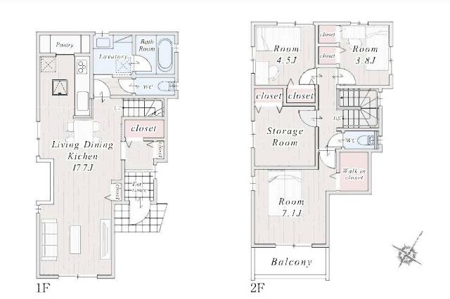 松戸市日暮 新築全9区画５号棟_間取り図