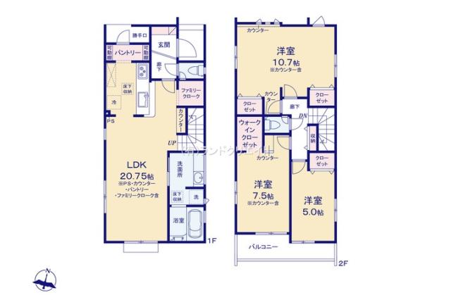 松戸市二十世紀が丘丸山町 新築全13区画１号棟_間取り図