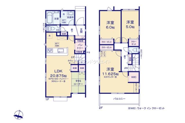 松戸市二十世紀が丘丸山町 新築全13区画３号棟_間取り図