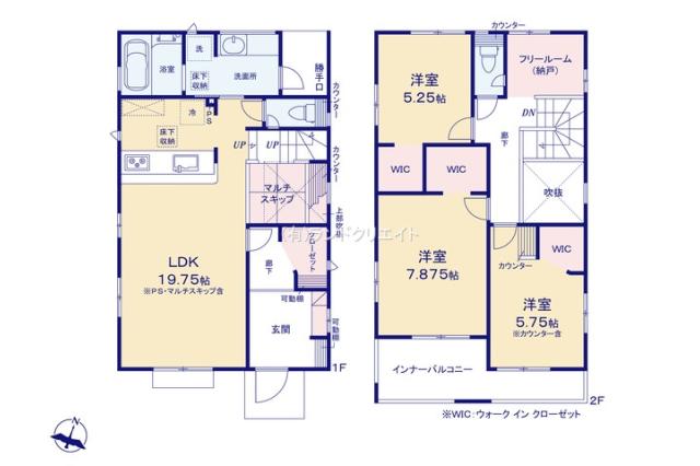 松戸市二十世紀が丘丸山町 新築全13区画１２号棟_間取り図