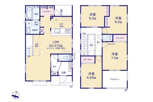 松戸市二十世紀が丘丸山町 新築全13区画１３号棟_間取り図