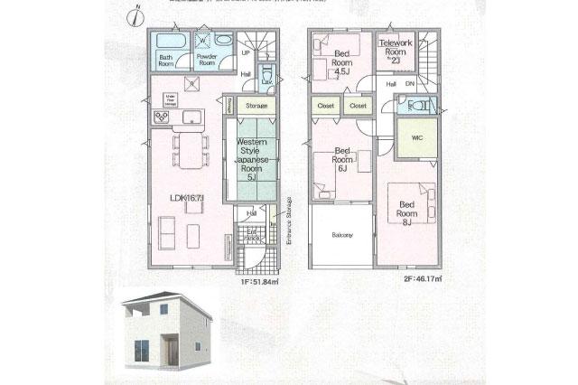 柏市南逆井２丁目 新築全4区画２号棟_間取り図