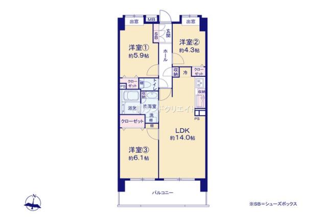 シーアイマンション松戸秋山ステーションプラザ_間取り図