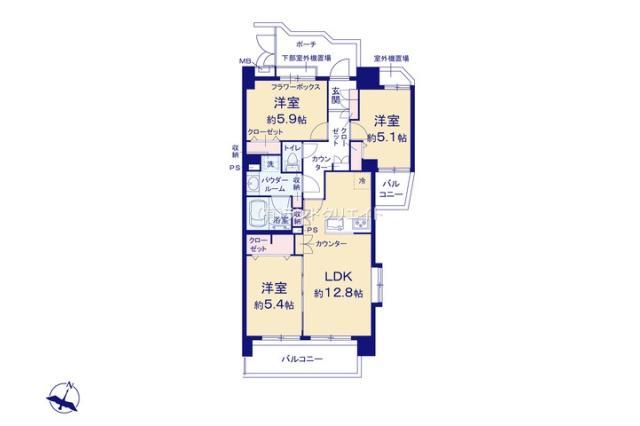 レクセルマンション新八柱_間取り図