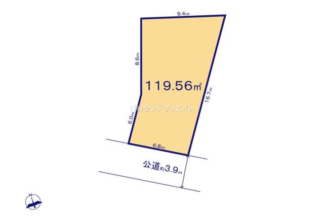 松戸市和名ケ谷 売地2号地_間取り図